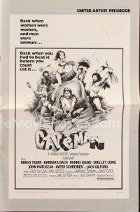 9a335 CAVEMAN pressbook '81 wacky art of prehistoric Ringo Starr & sexy Barbara Bach!