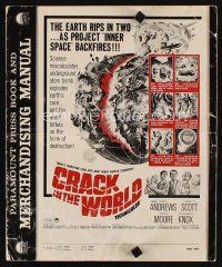 9e383 CRACK IN THE WORLD pressbook '65 atom bomb explodes, thank God it's only a motion picture!