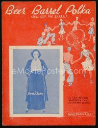 9e307 BEER BARREL POLKA sheet music '34 Roll Out the Barrel, as sung by Doris Rhodes!