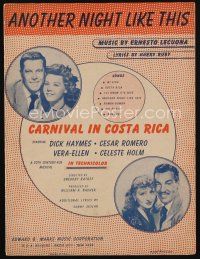 9e311 CARNIVAL IN COSTA RICA sheet music '47 Dick Haymes & Vera-Ellen, Another Night Like This!