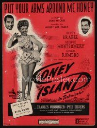 9e313 CONEY ISLAND sheet music '43 sexy dancer Betty Grable, Put Your Arms Around Me, Honey