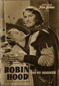 9e242 ADVENTURES OF ROBIN HOOD German program '50 Errol Flynn, Olivia De Havilland, different!