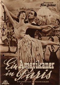 9e245 AMERICAN IN PARIS German program '52 different images of Gene Kelly & sexy Leslie Caron!