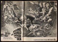 9e368 AROUND THE WORLD UNDER THE SEA pressbook '66 Lloyd Bridges, great scuba diving fantasy art!