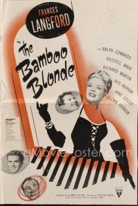 9e370 BAMBOO BLONDE pressbook '46 sexy elegant Frances Langford, World War II musical!