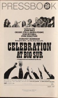 9e379 CELEBRATION AT BIG SUR pressbook '71 celebrate with Joan Baez, Crosby, Stills, Nash & Young!