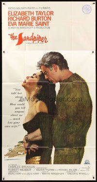 9f740 SANDPIPER 3sh '65 great Terpning art of Elizabeth Taylor & Richard Burton!