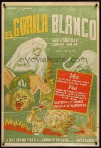 9f249 WHITE GORILLA Argentinean '45 wild savage African ape & other jungle animals!