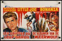 9j420 I WAS A TEENAGE WEREWOLF Belgian '60s AIP classic, art of monster Michael Landon & sexy babe!