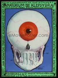 9j714 HOURGLASS SANATORIUM Polish 23x33 '73 great one eye skull art by Starowieyski!