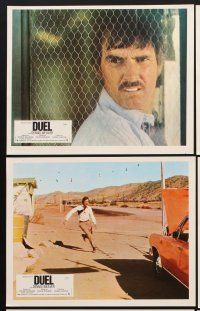 9p159 DUEL 8 French LCs '73 Steven Spielberg, Weaver, most bizarre murder weapon ever used!