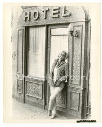 9r191 DORIS DAY 8x10 still '65 smiling & standing in front of hotel from Do Not Disturb!