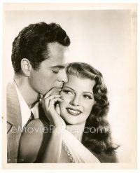 9r201 DOWN TO EARTH 8x10 still '46 romantic close up of sexy Rita Hayworth & Larry Parks!