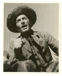 9r211 DUEL IN THE SUN 8x10 still '47 close up of seated Gregory Peck clenching fist!