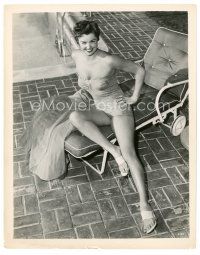 9r225 ESTHER WILLIAMS 8x10 still '50s full-length lounging by pool in sexy swimsuit!