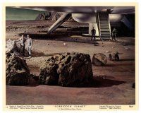 9r247 FORBIDDEN PLANET color 8x10 still #12 '56 far shot of Nielsen & crew members outside ship!