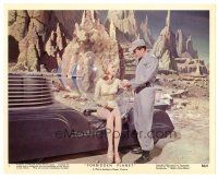 9r250 FORBIDDEN PLANET color 8x10 still #5 '56 Jack Kelly helps sexy Anne Francis from rocket sled!