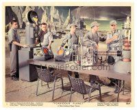 9r253 FORBIDDEN PLANET color 8x10 still #8 '56 Leslie Nielsen & crew test machinery by ship!