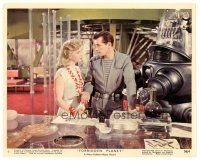 9r254 FORBIDDEN PLANET color 8x10 still #9 '56 c/u of Anne Francis, Jack Kelly & Robby the Robot!