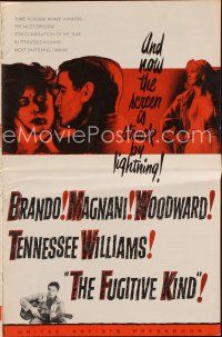 9s328 FUGITIVE KIND pressbook '60 Marlon Brando, Anna Magnani, Joanne Woodward, Sidney Lumet!