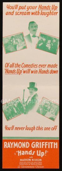 9z425 HANDS UP herald '26 Raymond Griffith, Marion Nixon, Civil War comedy!