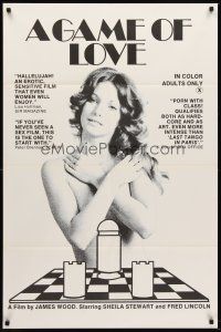 1e290 GAME OF LOVE 1sh '74 sexy Sheila Stuart sexploitation, suggestive chessboard!