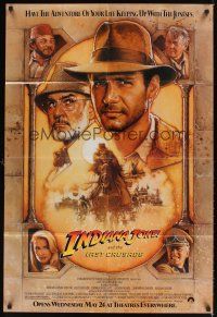 1e398 INDIANA JONES & THE LAST CRUSADE advance 1sh '89 art of Ford & Sean Connery by Struzan!