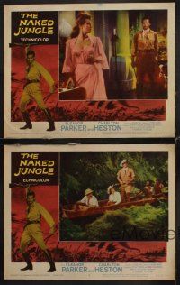 1f795 NAKED JUNGLE 4 LCs R60 romantic close up of Charlton Heston & Eleanor Parker, George Pal