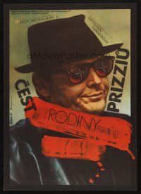 1h504 PRIZZI'S HONOR Czech 11x16 '86 cool different art of Jack Nicholson by Zdenek Ziegler!