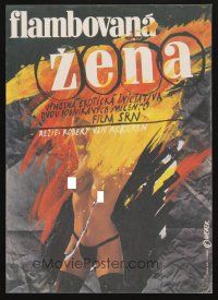 1h527 WOMAN IN FLAMES Czech 11x16 '83 sexy Jan Weber art of naked German prostitute!