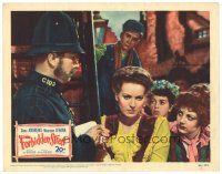 1s465 FORBIDDEN STREET LC #6 '49 Victorian English policeman stares at pretty Maureen O'Hara!