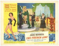 1s469 FRENCH LINE LC #7 '54 Howard Hughes, border art of sexy Jane Russell in France!