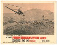 1s471 FROM RUSSIA WITH LOVE LC #2 '64 great image of Sean Connery as Bond chased by helicopter!