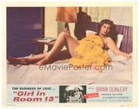 1s483 GIRL IN ROOM 13 LC '60 image of sexy Andrea Baynard in bed, love & murder!