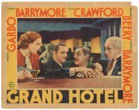 1s497 GRAND HOTEL LC '32 John & Lionel Barrymore between Joan Crawford & Lewis Stone!