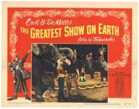 1s502 GREATEST SHOW ON EARTH LC #1 '52 Cecil B. DeMille classic, Charlton Heston by elephant!