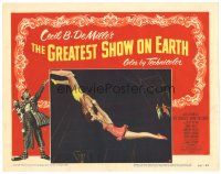 1s503 GREATEST SHOW ON EARTH LC #3 '52 Cecil B. DeMille classic, Cornel Wilde & Hutton on trapeze!