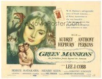 1s505 GREEN MANSIONS TC '59 cool art of Audrey Hepburn & Anthony Perkins by Joseph Smith!