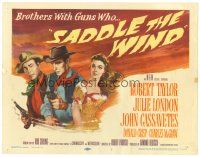 1s132 SADDLE THE WIND TC '57 artwork of John Cassavetes, Robert Taylor & Julie London!