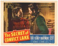 1s804 SECRET OF CONVICT LAKE LC #7 '51 cool image of pretty Gene Tierney & bearded Glenn Ford!