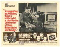 1s809 SEVEN DAYS IN MAY LC #8 '64 close up of Burt Lancaster watching Fredric March on TV!