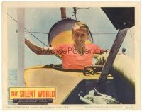 1s824 SILENT WORLD LC #5 '56 great close up of Jacques Cousteau emerging from ship's hatch!