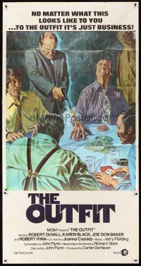 1t735 OUTFIT 3sh '73 Robert Duvall, Joe Don Baker, wild art of guy shot while gambling at poker!