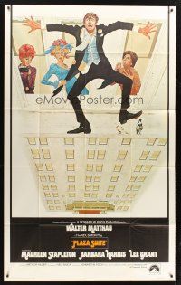 1t747 PLAZA SUITE INCOMPLETE int'l 3sh '71 wacky artwork of Walter Matthau on the edge!