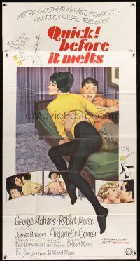 1t758 QUICK, BEFORE IT MELTS 3sh '65 art of sexy Anjanette Comer in bed with Robert Morse!