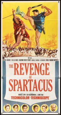 1t764 REVENGE OF SPARTACUS int'l 3sh '65 Michele Lupo's La vendetta di Spartacus, cool artwork!