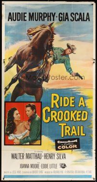 1t766 RIDE A CROOKED TRAIL 3sh '58 cowboy Audie Murphy faces a killer mob & a fear-crazed town!