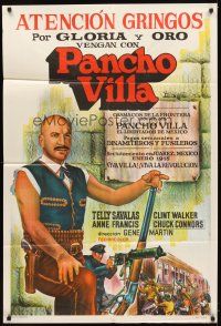 1t399 PANCHO VILLA Argentinean '72 Clint Walker, art of Telly Savalas in title role!