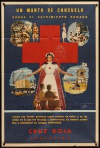 1t404 RED CROSS Argentinean '50s Mendez Mujica artwork of nurse & charity projects!