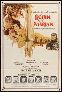 1t408 ROBIN & MARIAN Argentinean '76 art of Sean Connery & Audrey Hepburn by Drew Struzan!